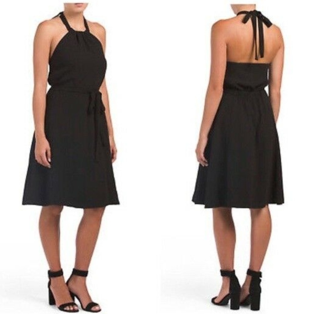 Theory Nayline R Crepe Tie-Waist Hi-Lo Dress